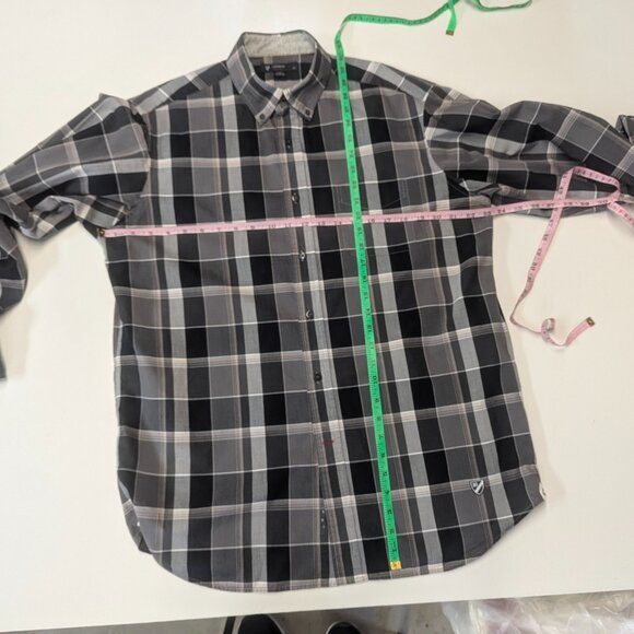 Cremieux Collection Size Large Plaid Button Down Gray/Black - Picture 10 of 16